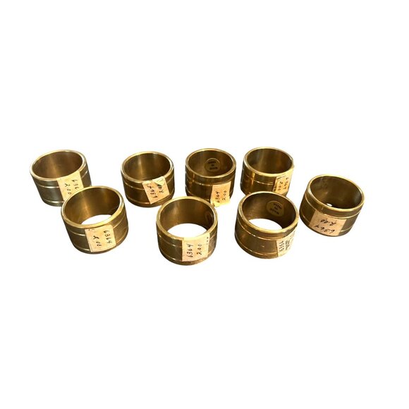 Vintage Solid Brass Napkin Rings Set Of 8 Made In India - Picture 2 of 4